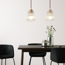 suspension japonaise moderne en bois et verre luminaire design