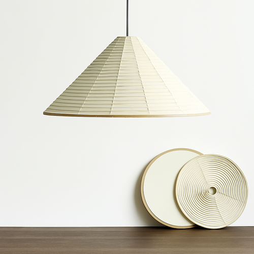 suspension japonaise wabi sabi en papier de riz pliable et circulaire