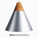 Suspension LED bois et aluminium en forme de cône