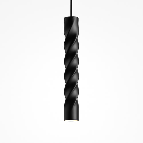 Suspension LED design cylindrique en spirale Pipe