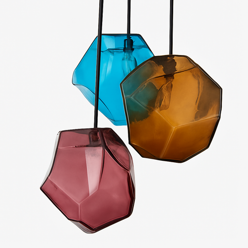 Suspension LED design en verre de couleur Stone