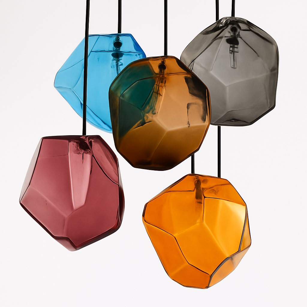 Suspension LED design en verre de couleur Stone - vue 5 sur 5