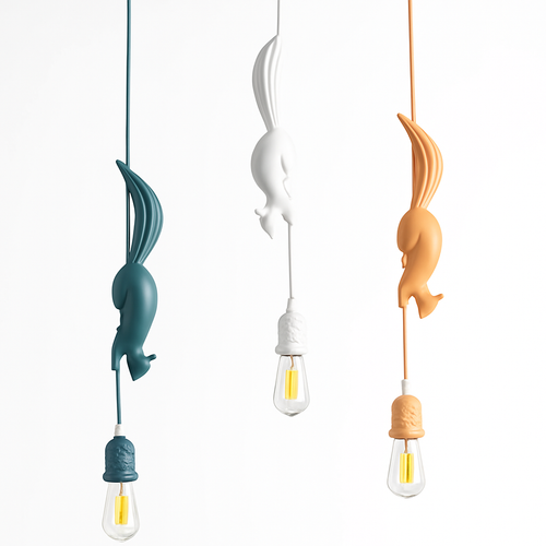 suspension LED design nordique animal écureuil en résine décoratif