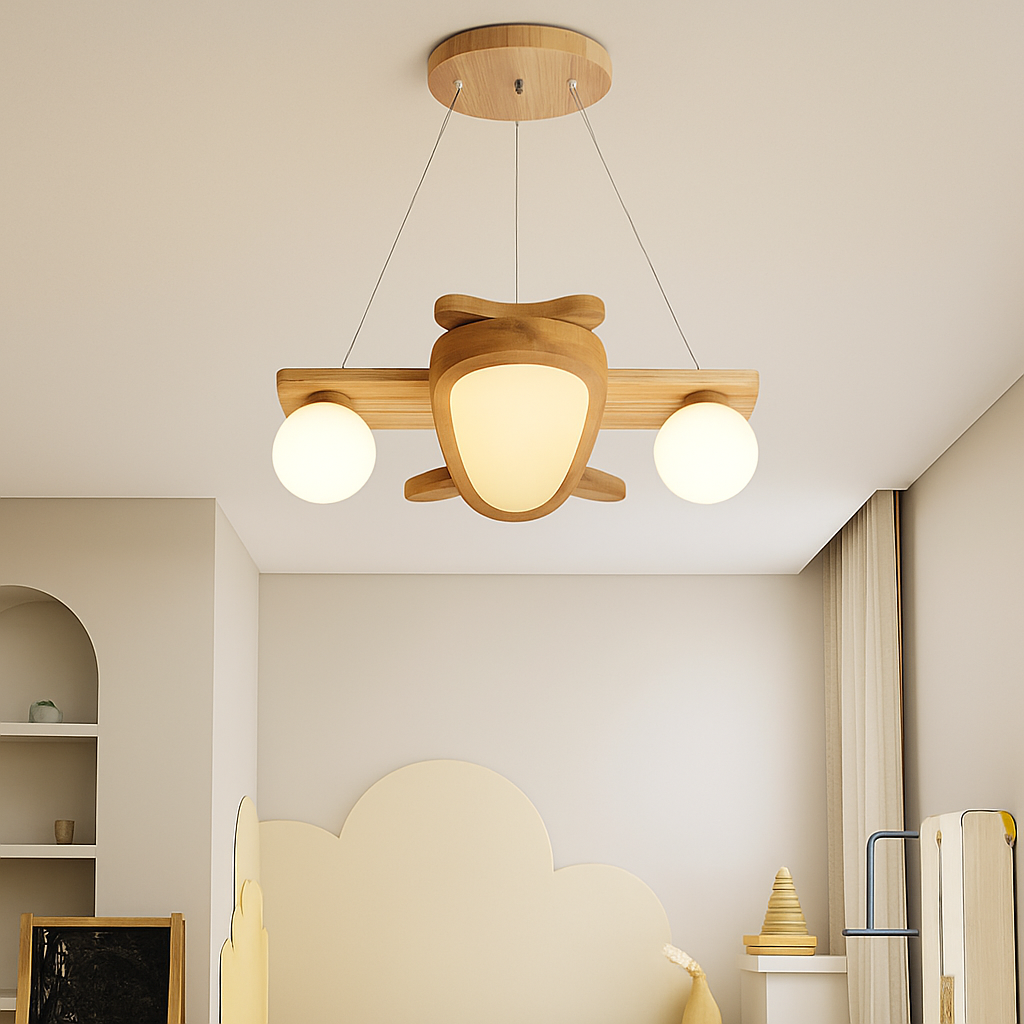 suspension LED en forme d'avion style nordique décorative - vue 3 sur 8