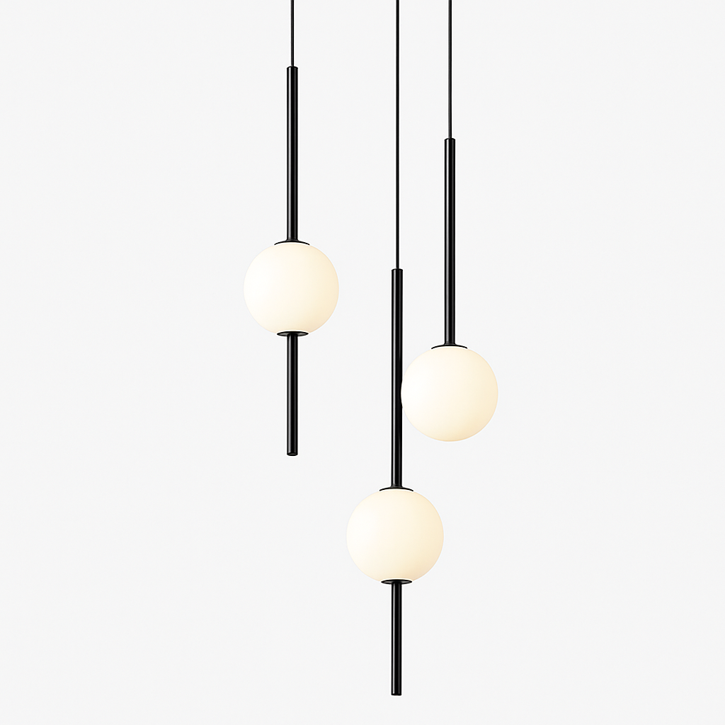 suspension LED en laiton design moderne avec cordon réglable en verre de cristal - vue 14 sur 17