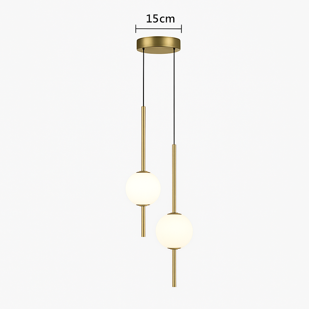 suspension LED en laiton design moderne avec cordon réglable en verre de cristal - vue 15 sur 17