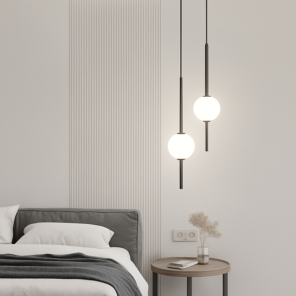 suspension LED en laiton design moderne avec cordon réglable en verre de cristal - vue 4 sur 17