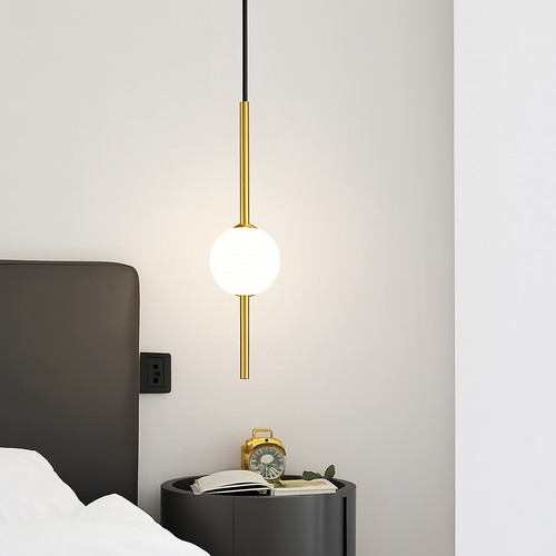 suspension LED en laiton design moderne avec cordon réglable en verre de cristal - vue 6 sur 17