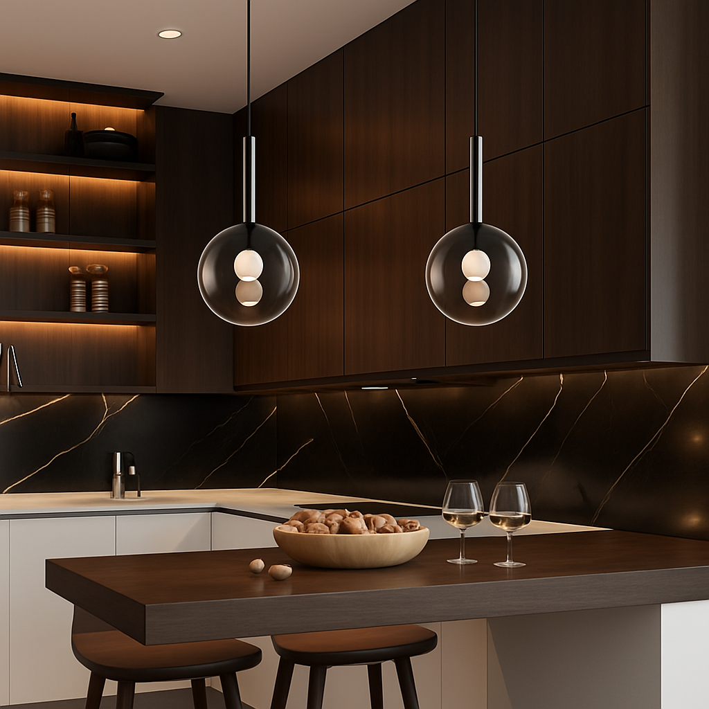 suspension led en métal et acrylique design nordique moderne - vue 4 sur 8