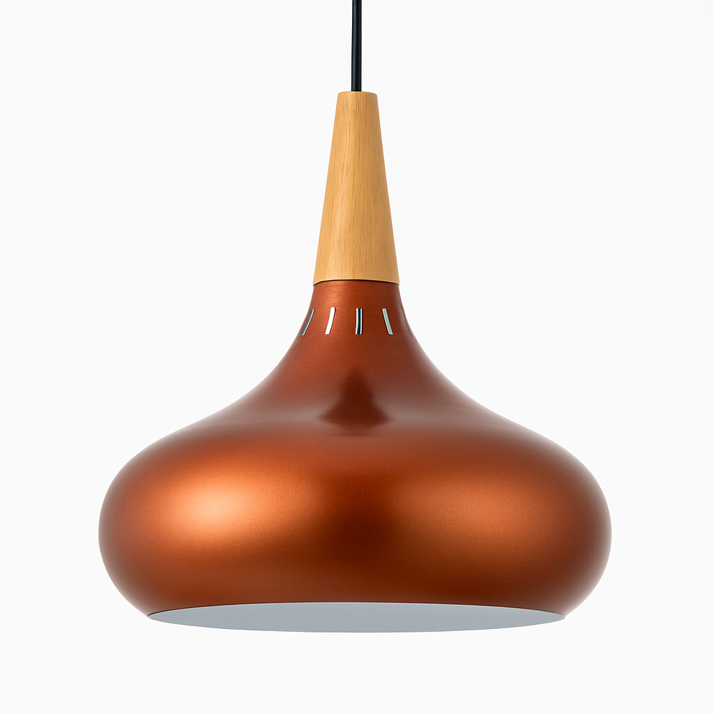 Suspension LED en métal et tige en bois Loft - vue 12 sur 13