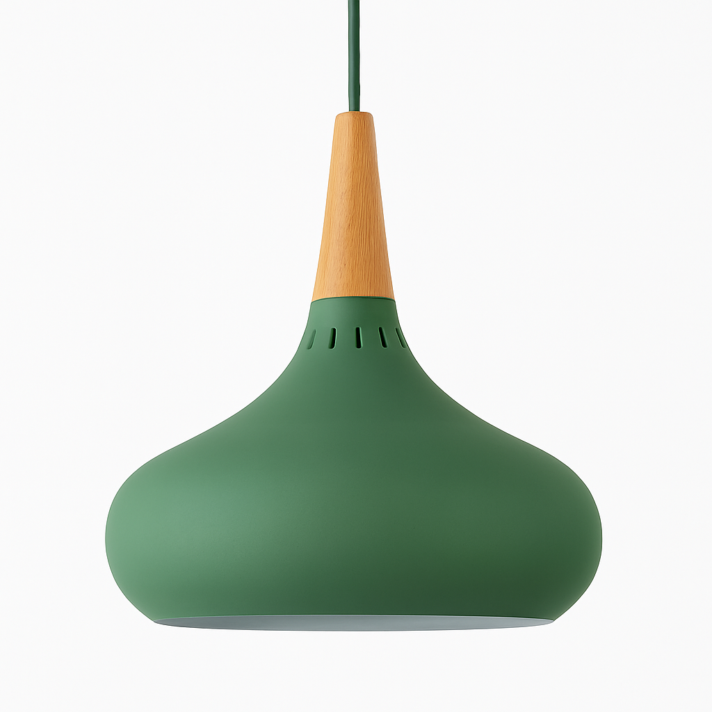 Suspension LED en métal et tige en bois Loft - vue 5 sur 13