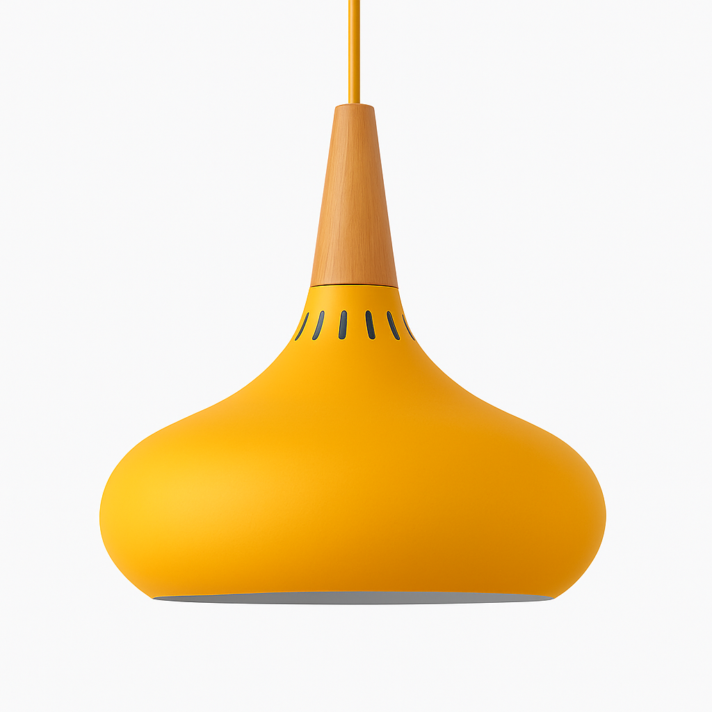 Suspension LED en métal et tige en bois Loft - vue 7 sur 13