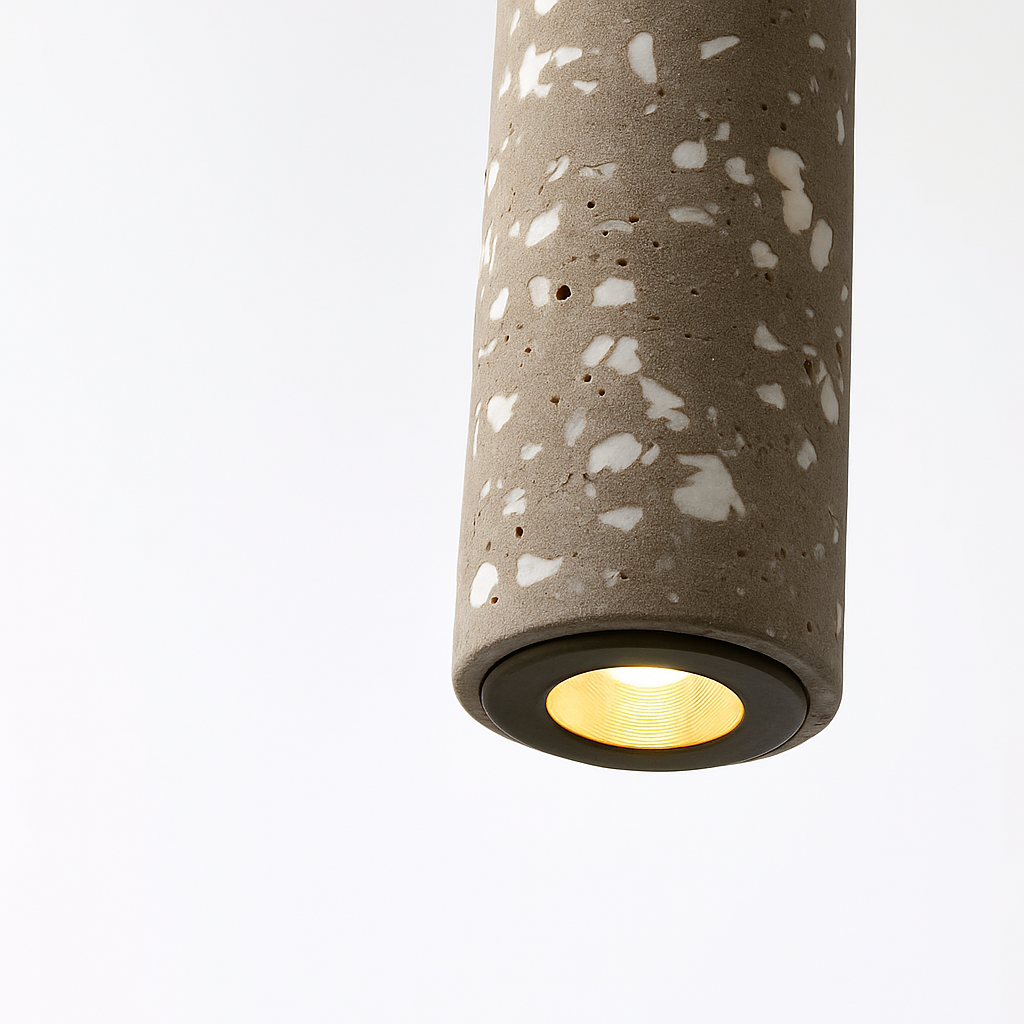 suspension led en pierre de ciment style industriel - vue 6 sur 14