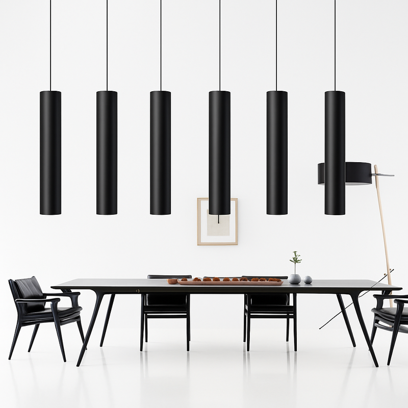 Suspension LED en tube cylindre