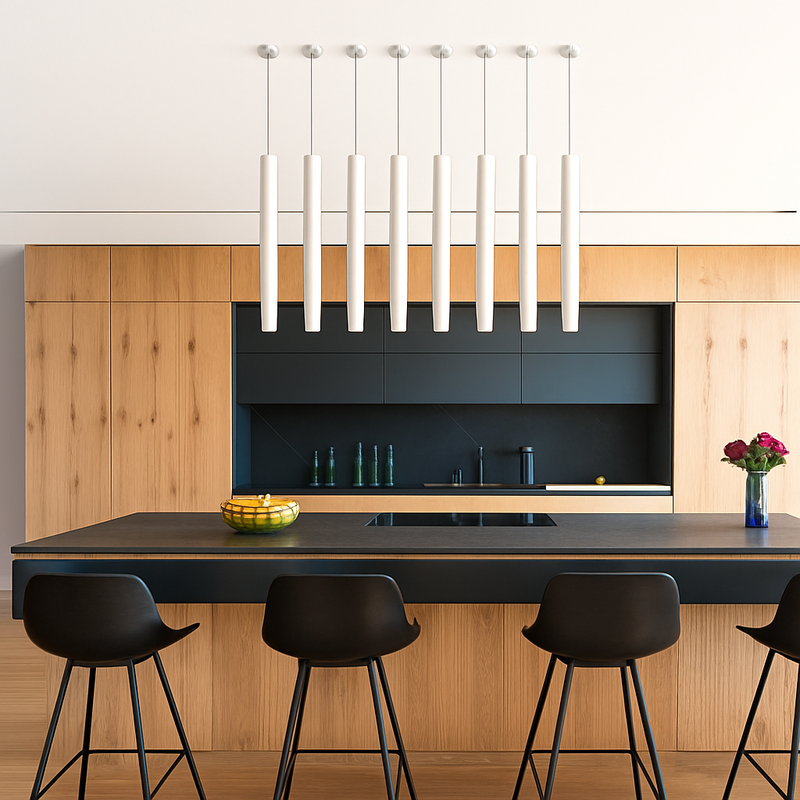 Suspension LED en tube cylindre