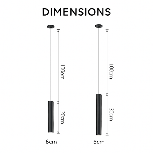 Suspension LED en tube cylindre - vue 8 sur 7