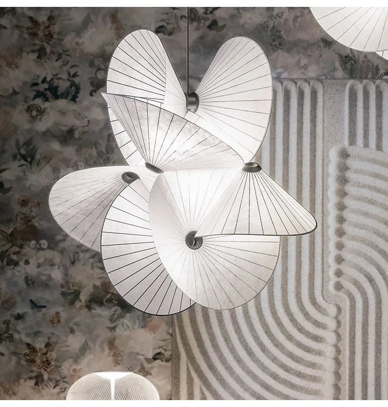 suspension led minimaliste en tissu pour bar et boutique