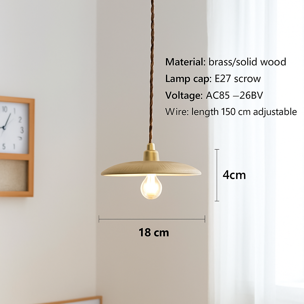 suspension led moderne en bois nordique loft - vue 4 sur 10
