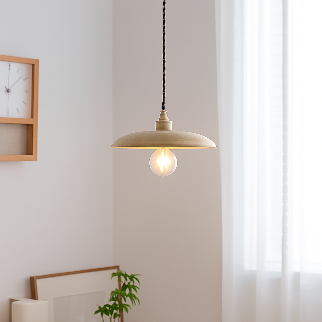 suspension led moderne en bois nordique loft - vue 5 sur 10