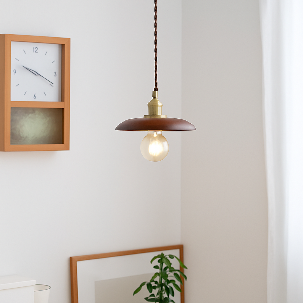 suspension led moderne en bois nordique loft - vue 7 sur 10