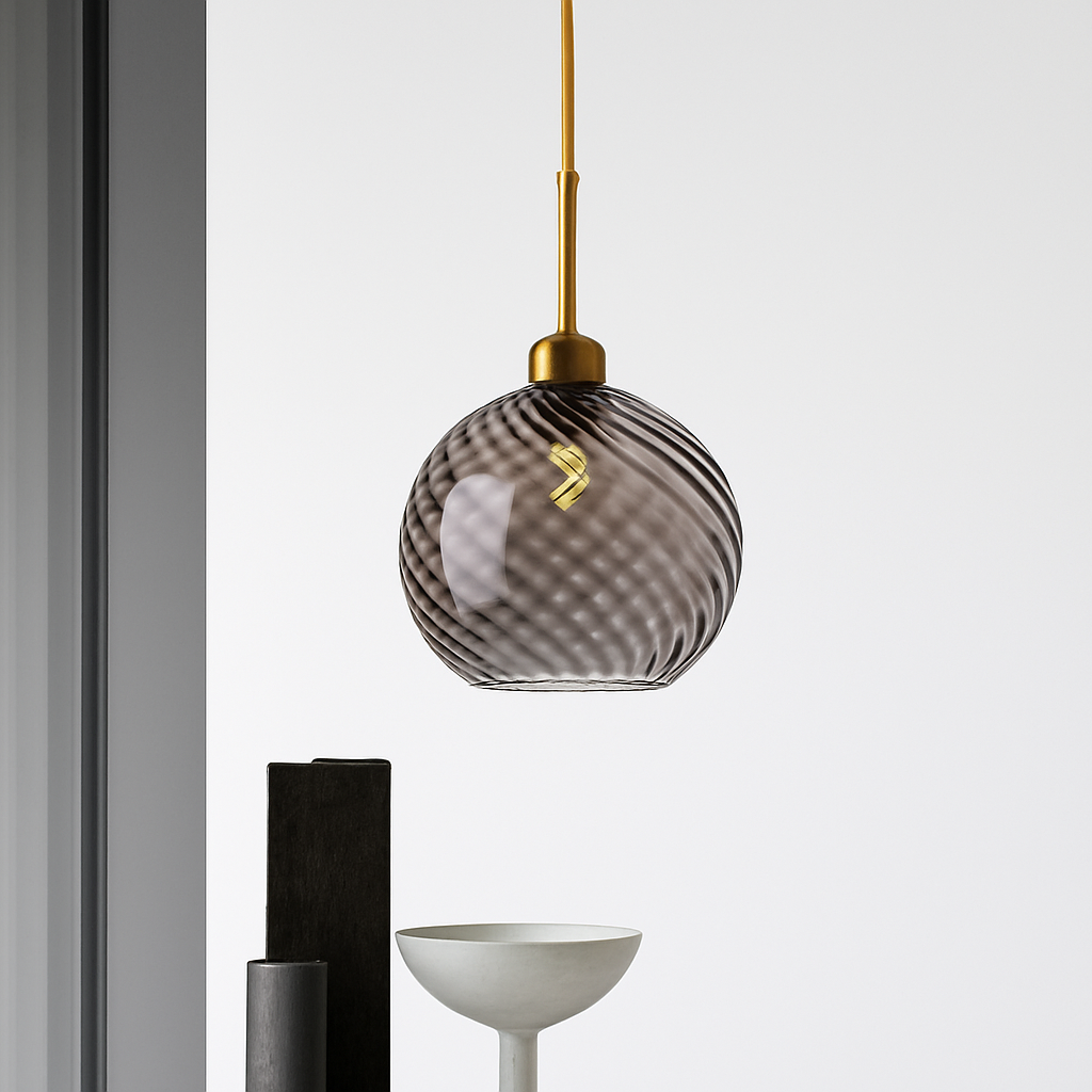 suspension led modernes en verre grain d'eau pour décoration intérieure - vue 6 sur 14