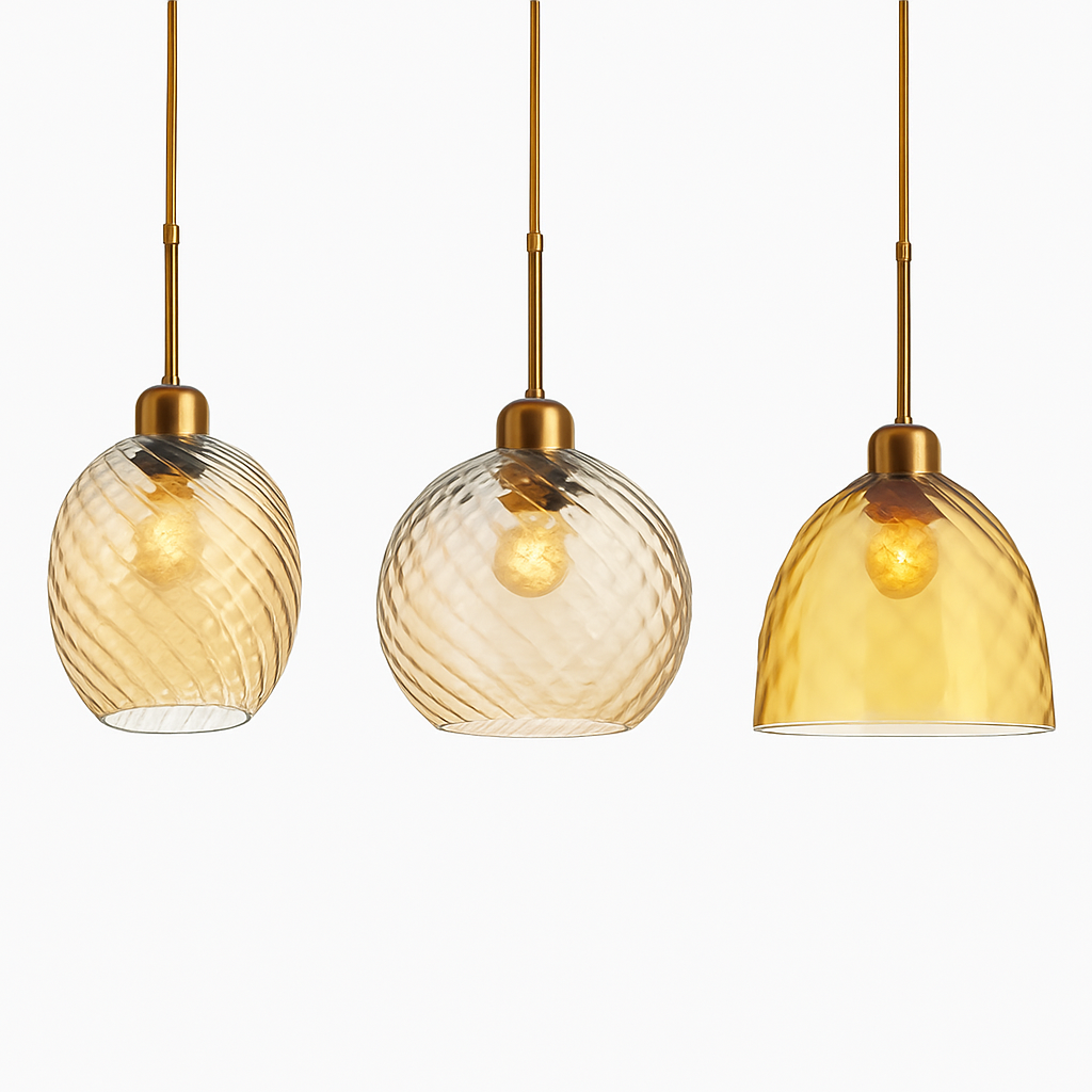 suspension led modernes en verre grain d'eau pour décoration intérieure - vue 7 sur 14