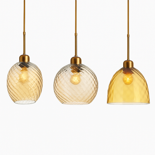 suspension led modernes en verre grain d'eau pour décoration intérieure