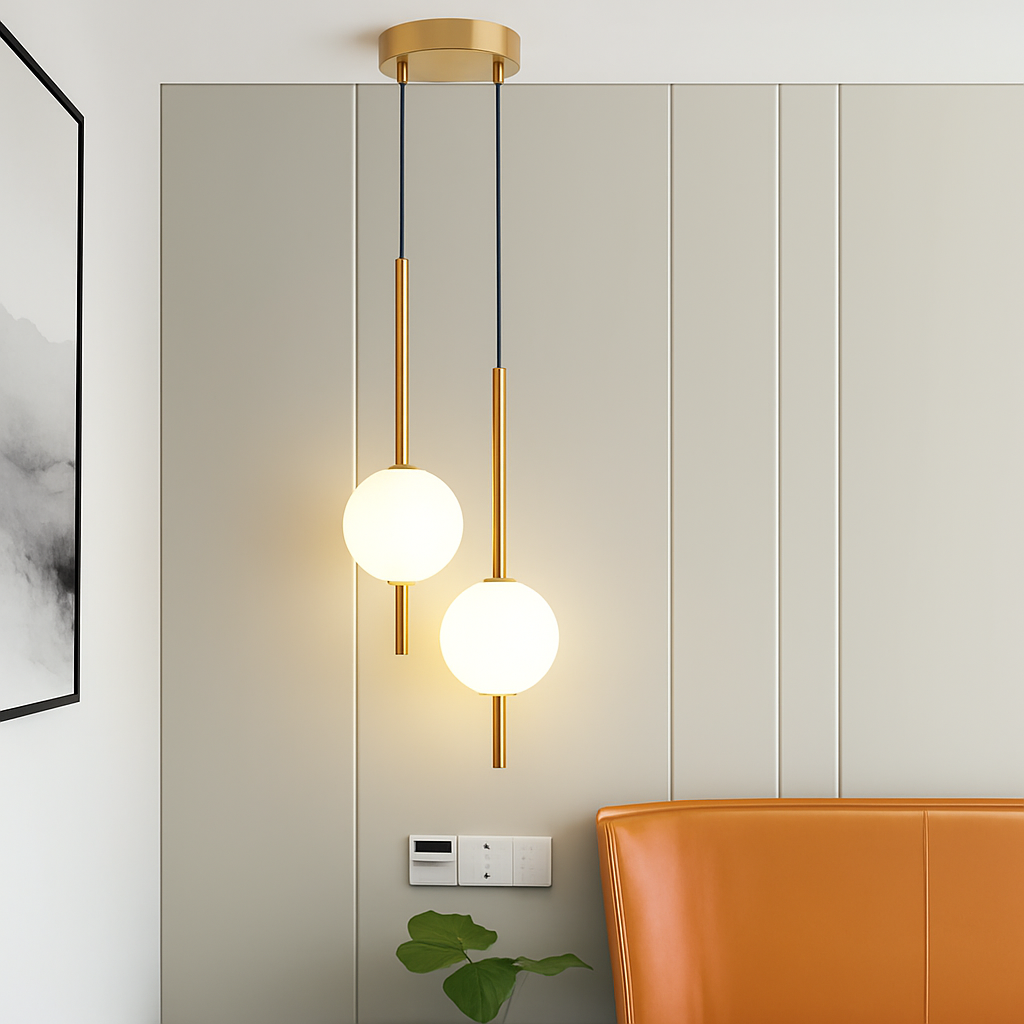Suspension LED nordique cuisine île - vue 4 sur 12