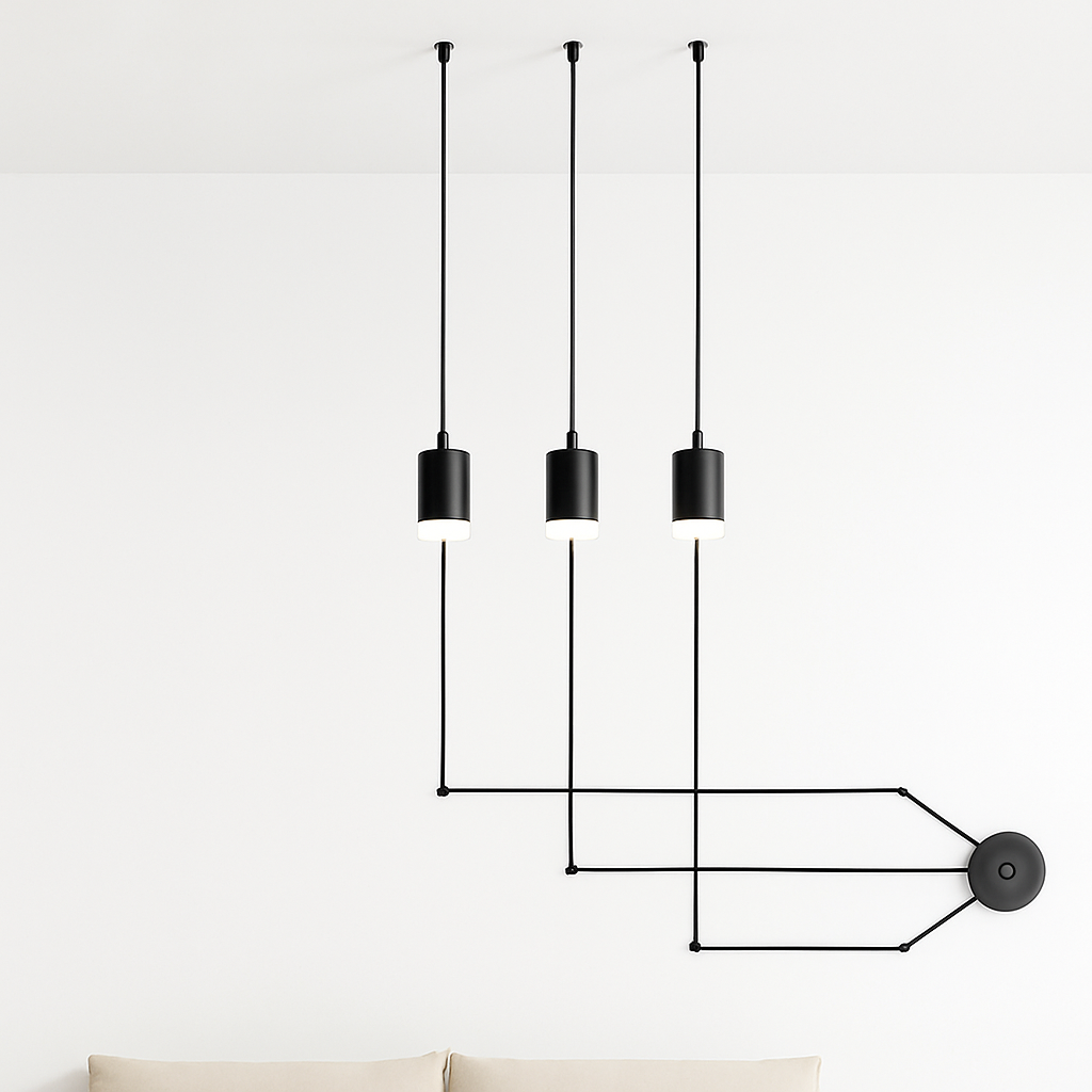 suspension moderne à corde pour un éclairage contemporain élégant