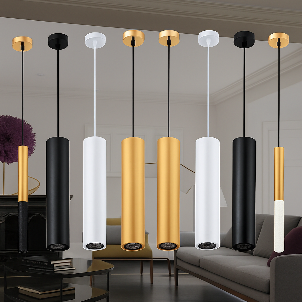 suspension moderne cylindrique en décoration intérieure nordique - vue 4 sur 12