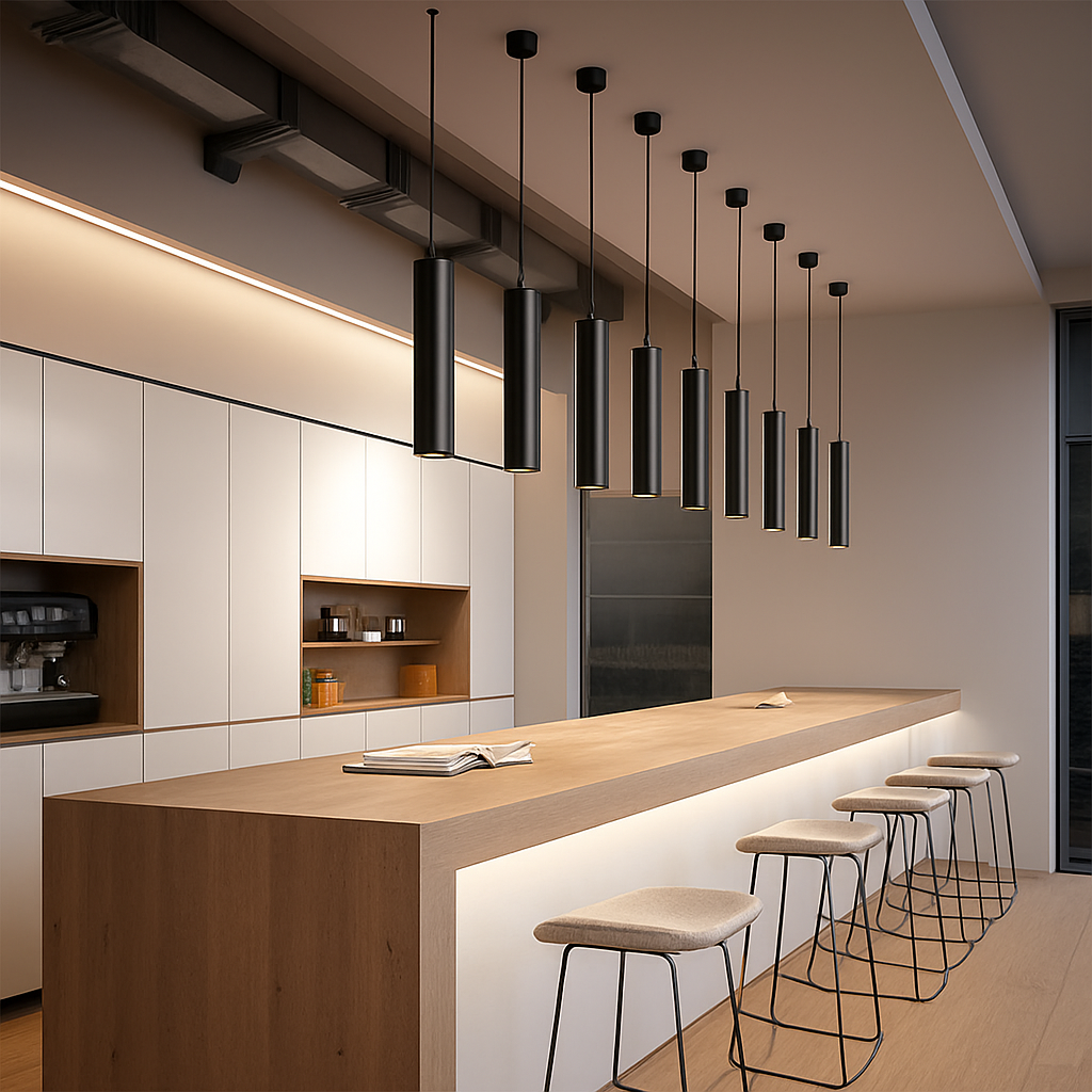 suspension moderne cylindrique en décoration intérieure nordique - vue 6 sur 12