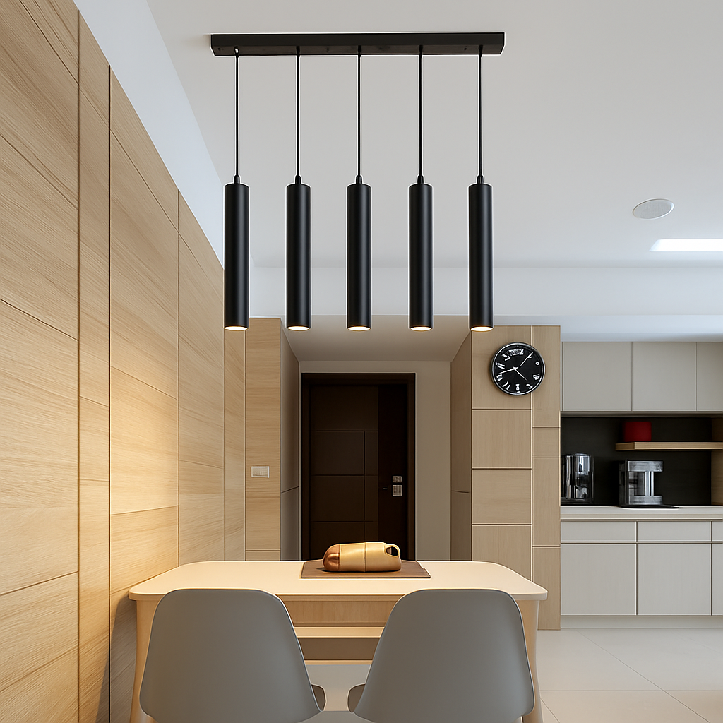 suspension moderne cylindrique en décoration intérieure nordique - vue 7 sur 12