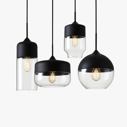 Suspension moderne design en verre et métal Loft