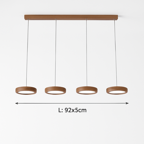 suspension moderne en bois à trois têtes minimaliste - vue 12 sur 12