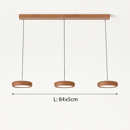 suspension moderne en bois à trois têtes minimaliste - vue 13 sur 12
