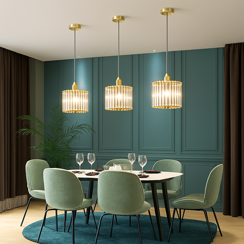 suspension moderne en cristal pour décoration intérieure élégante