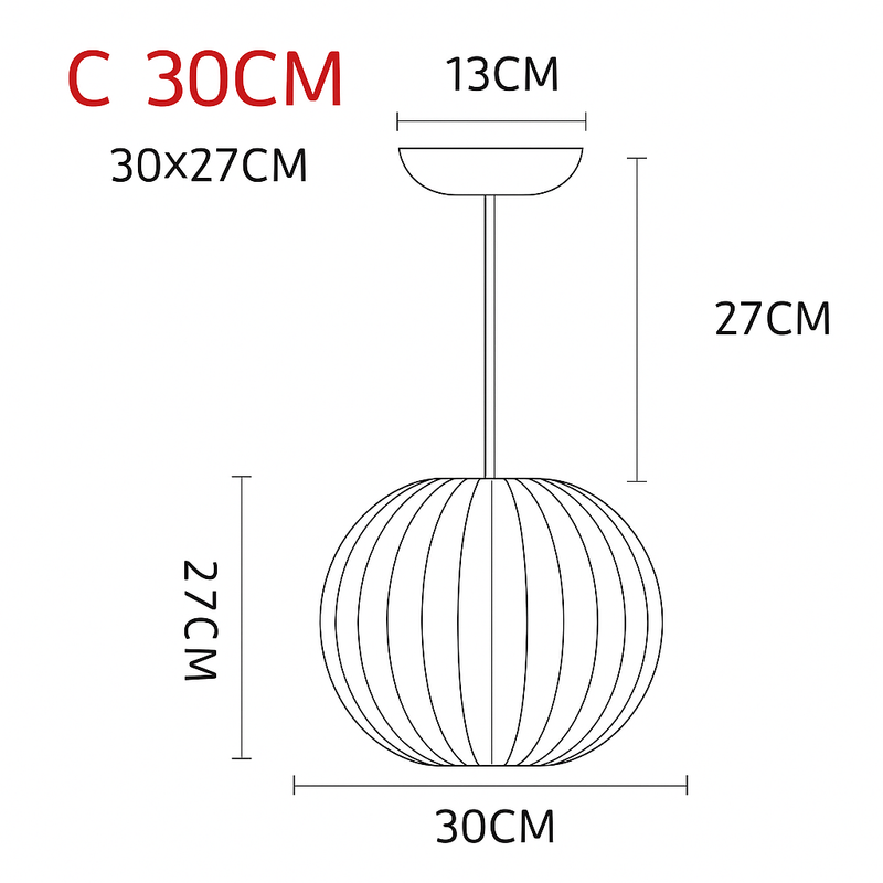 Suspension moderne en papier style japonais Silk