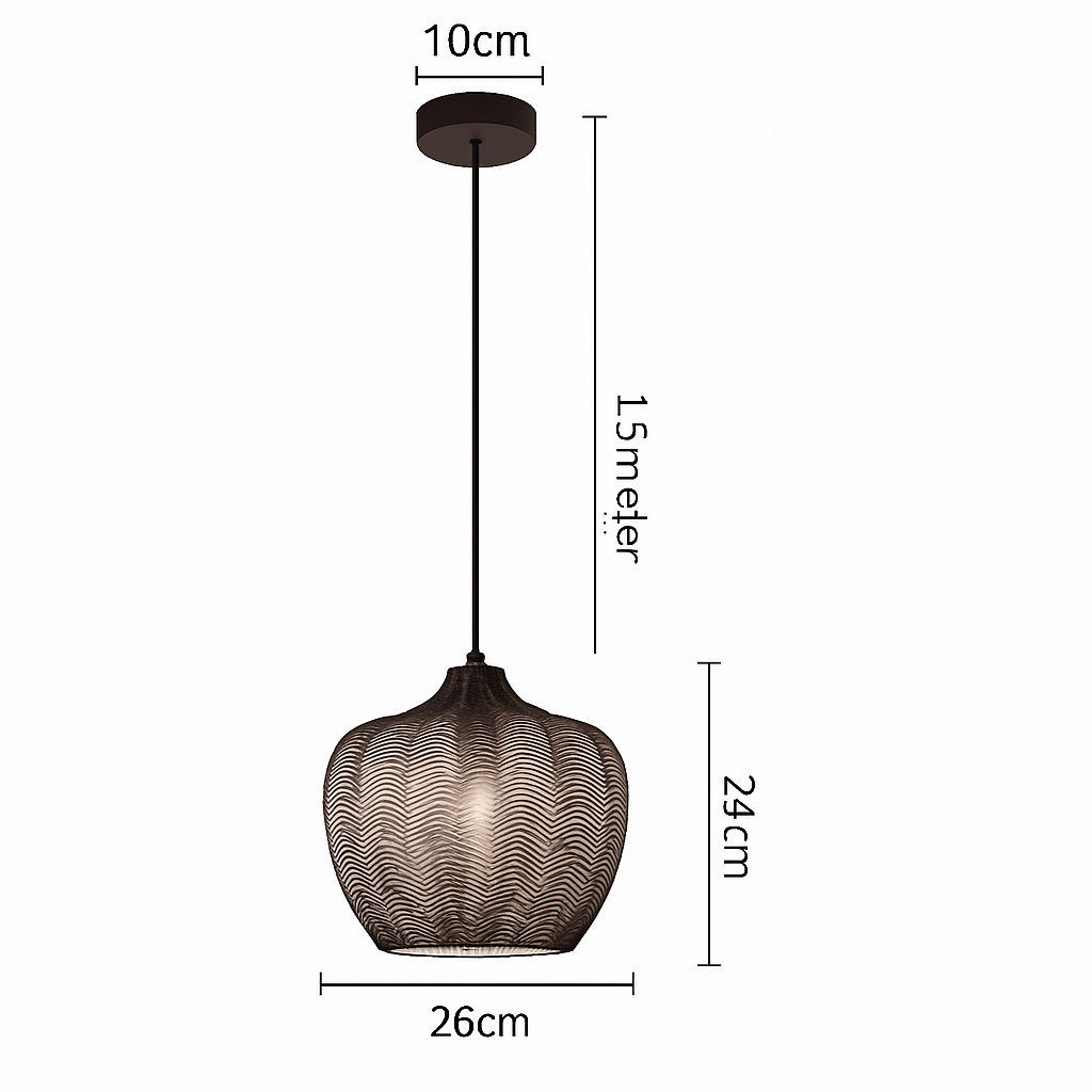 Suspension moderne en verre fumé (plusieurs formes) Guezra - vue 14 sur 16