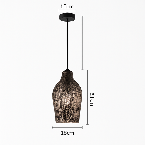Suspension moderne en verre fumé (plusieurs formes) Guezra - vue 16 sur 16