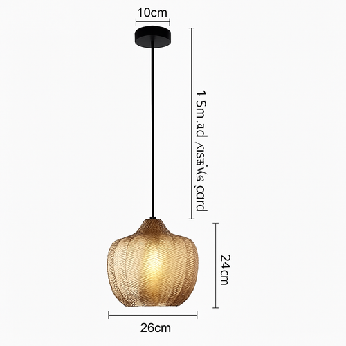 Suspension moderne en verre fumé (plusieurs formes) Guezra - vue 11 sur 16