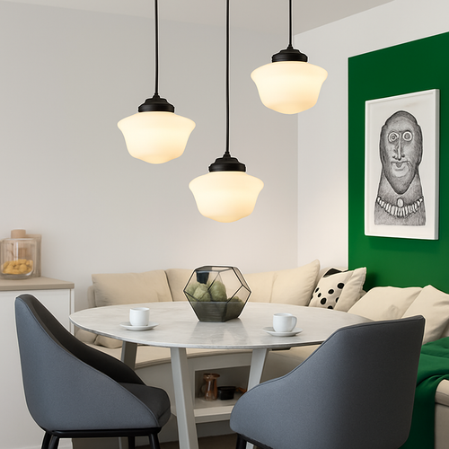 suspension moderne en verre à led pour intérieur élégant - vue 3 sur 21