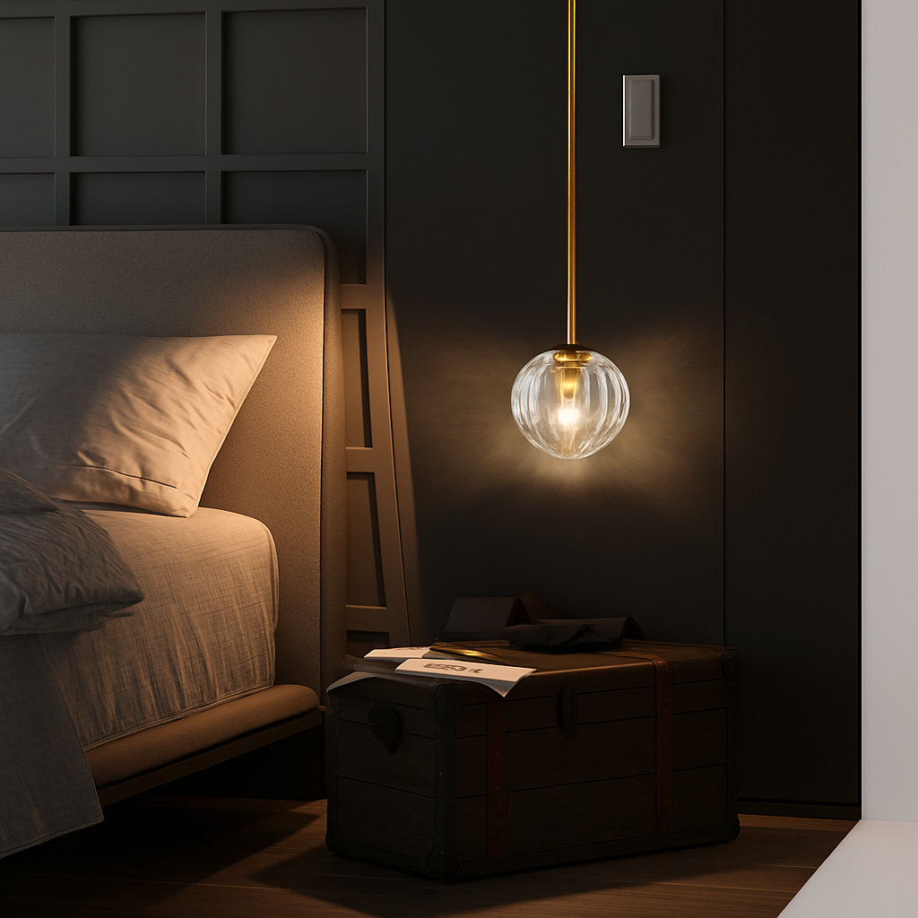 Suspension moderne LED avec abat-jour en cristal Ansley - vue 6 sur 10