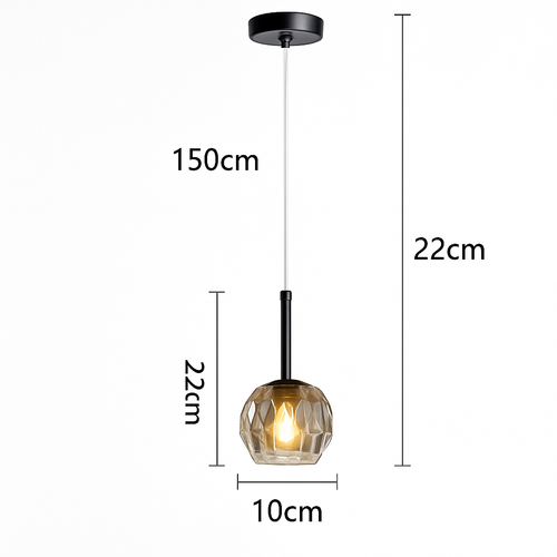 Suspension moderne LED avec abat-jour en cristal Ansley