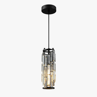 Suspension moderne Mini lustres en cristal luminaire réglable pour îlot de cuisine salle à manger chambre noir chrome 3 lumières