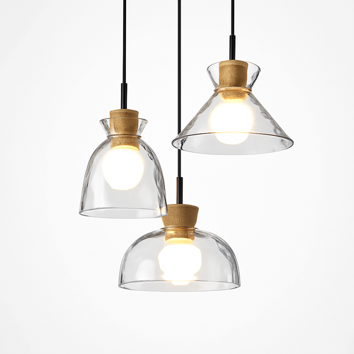 suspension nordique avec abat-jour en verre pour restaurant