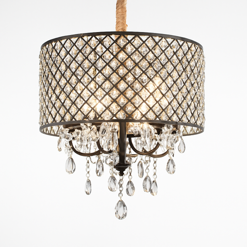 suspension rétro en cristal pour éclairage décoratif élégant - vue 3 sur 7