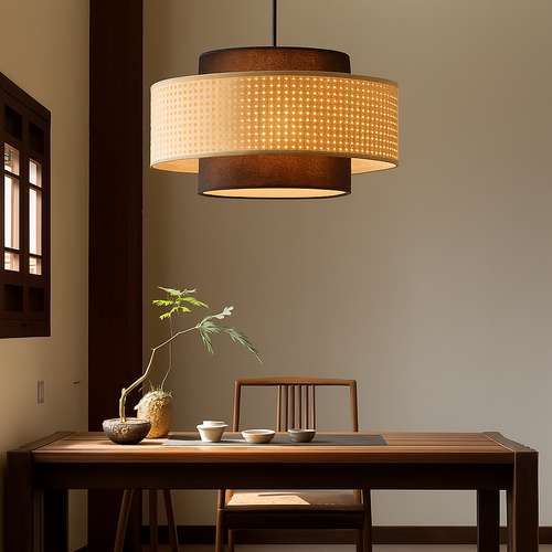 suspension rétro en rotin tissé pour décoration intérieure - vue 3 sur 9