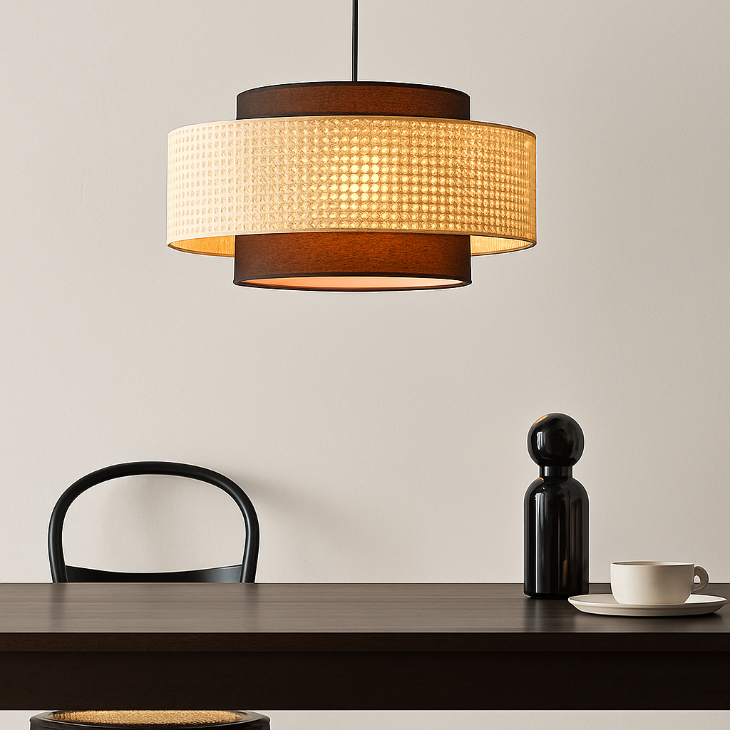 suspension rétro en rotin tissé pour décoration intérieure - vue 4 sur 9