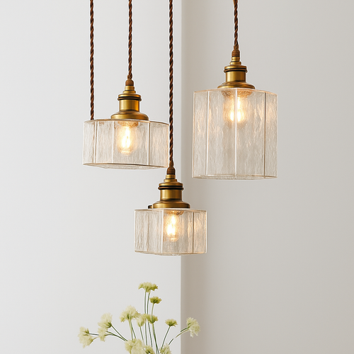 suspension rétro en verre pour éclairage intérieur élégant - vue 2 sur 9