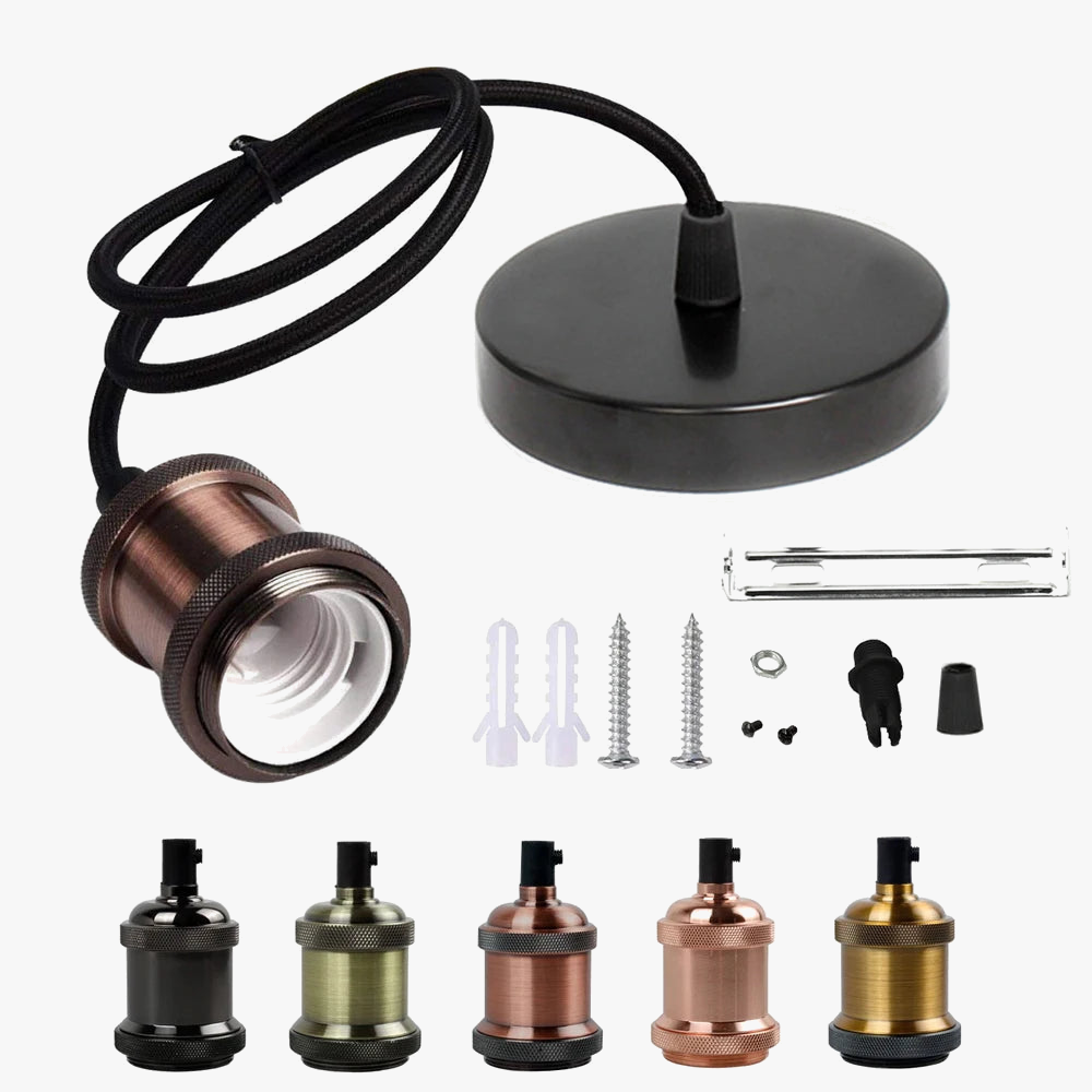 Suspension rétro Vintage minimaliste nordique lampes suspendues industrielles simples Edison E27 support de lampe douille plafonnier